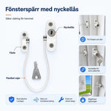 Fönsterbegränsare / fönsterlås – justerbar öppningsspärr – rostfritt stål, skruvmontering - sparklar.se