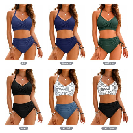 Bikini dam – tvådelad modell med korsad front och knytband - sparklar.se