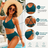 Bikini dam – tvådelad modell med korsad front och knytband - sparklar.se