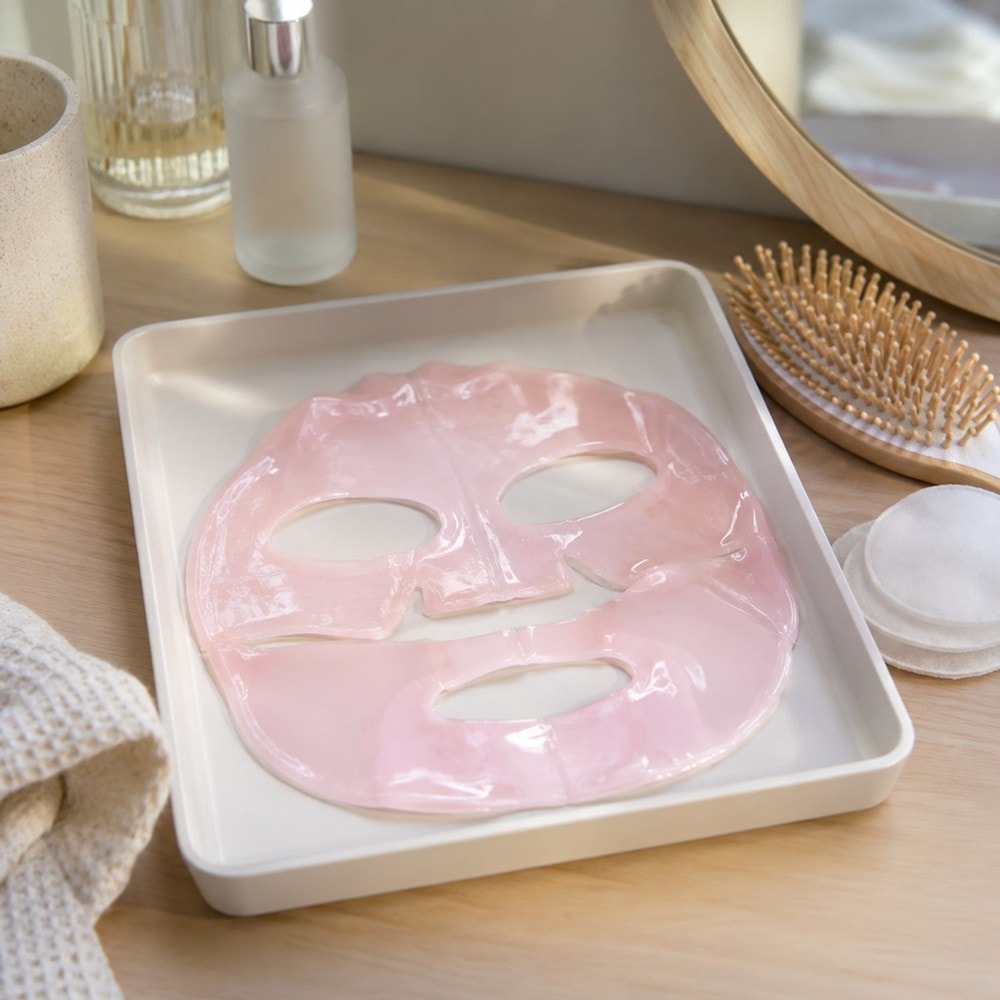 Närbild av ansiktsmaskens öppningar och form