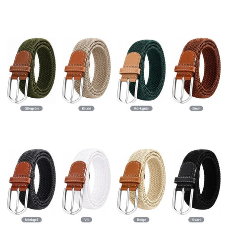 Flätat elastiskt bälte – steglös justering utan fasta hål - sparklar.se