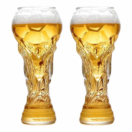 Fotbollsformade ölglas, 450 ml – 2-pack – Sparklar