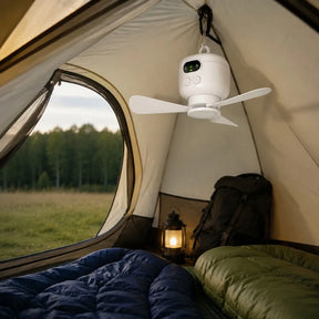 Campingfläkt – uppladdningsbar hängfläkt med USB-C - sparklar.se