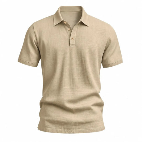 Beige linnepiké sedd framifrån.