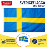 Sverigeflagga – 90 x 150 cm med metallöljetter - sparklar.se