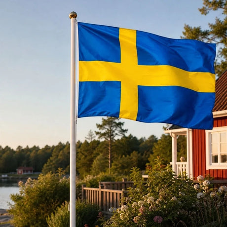 Sverigeflagga – 90 x 150 cm med metallöljetter - sparklar.se