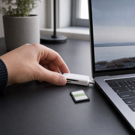 Svart USB-C-kortläsare för SD och microSD – produktbild 3