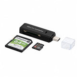 Svart USB-C-kortläsare för SD och microSD – Sparklar