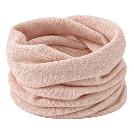 Stickad halsvärmare – Rosa