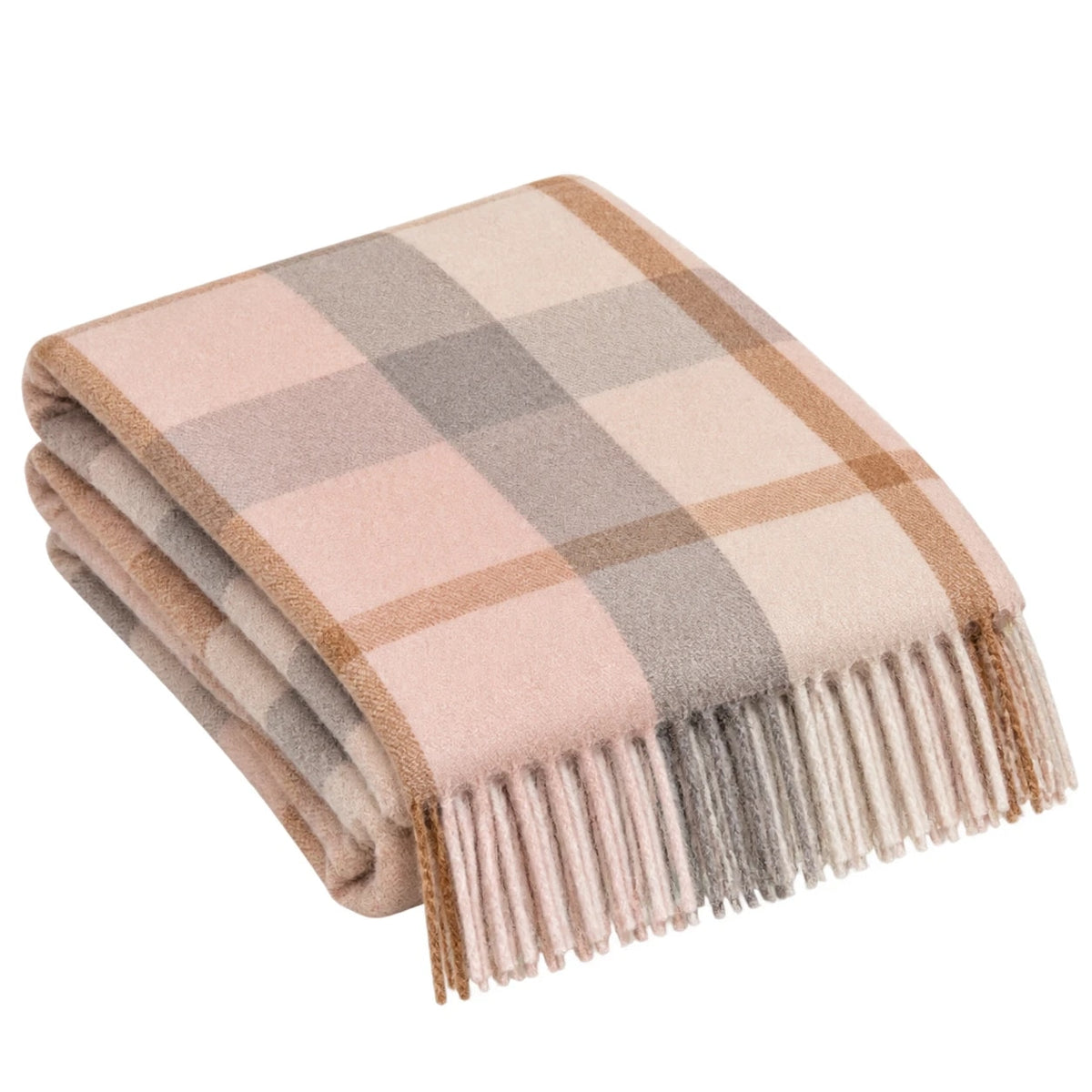 Vikt rosa scarf med fransar och synlig vävstruktur