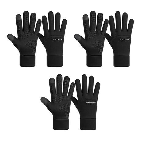 Svarta fodrade handskar, 3 par