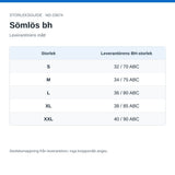 Storleksguide: S 32/70 ABC, M 34/75 ABC, L 36/80 ABC, XL 38/85 ABC och XXL 40/90 ABC