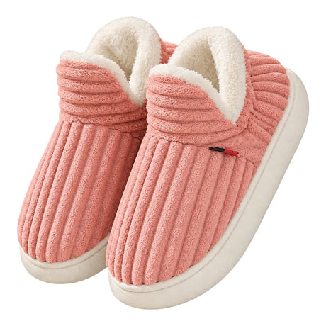 Fodrade tofflor med öppen häl – Rosa