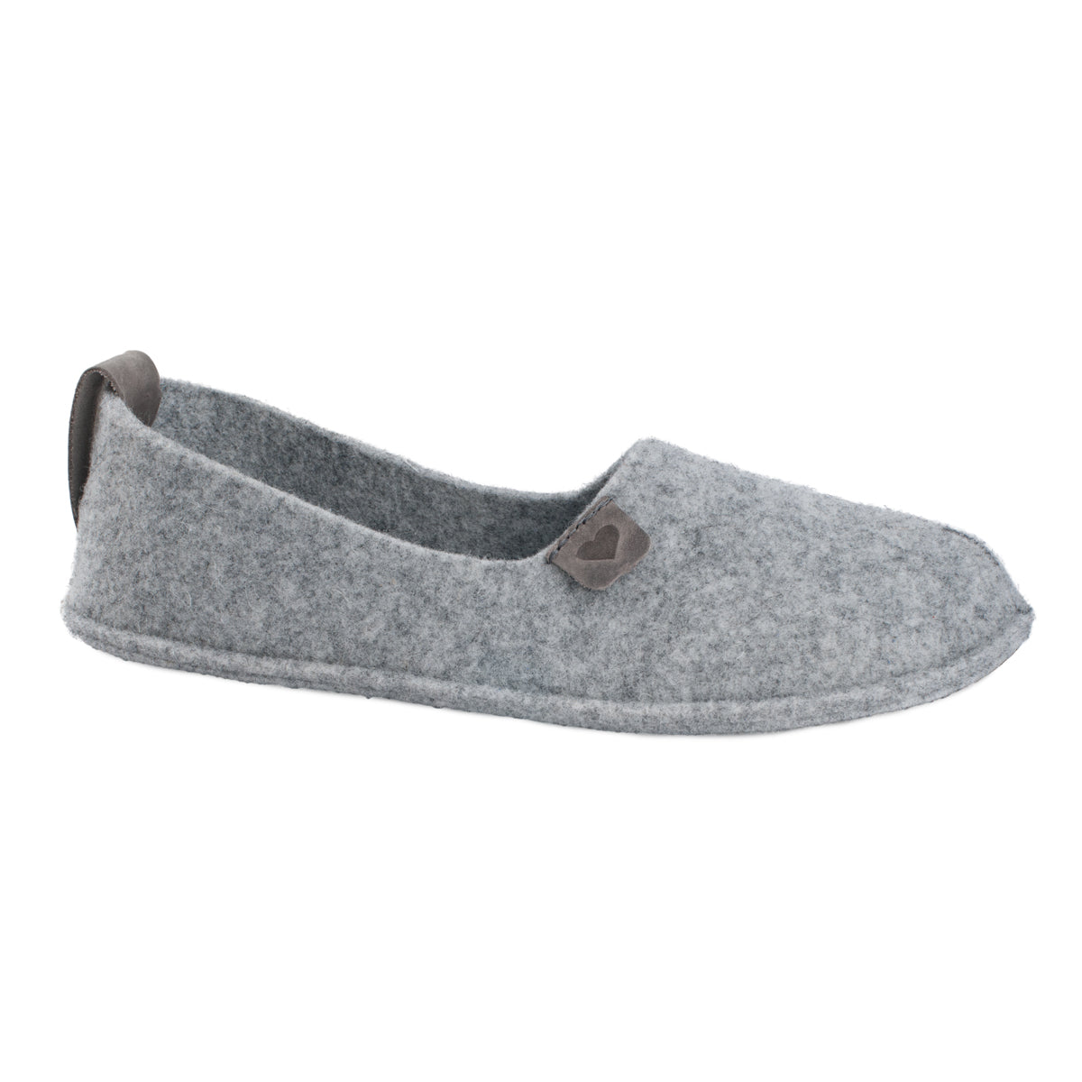 Natural felt and rubber sole slippers Toku - Grey