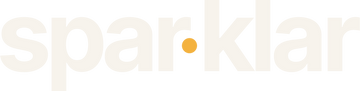 Sparklar inverse wordmark with nested amber mid-dot